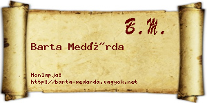 Barta Medárda névjegykártya